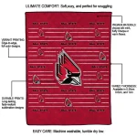 ball state cardinals handdrawn stripes red quilt blanket best selling
