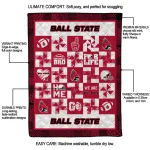 ball state cardinals helmet heart red quilt blanket best selling