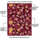 ball state cardinals hibiscus foliage red quilt blanket best selling