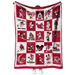 ball state cardinals mickey mouse motif red white quilt blanket best selling