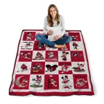 ball state cardinals mickey mouse motif red white quilt blanket best selling