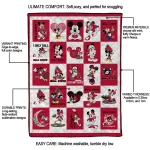 ball state cardinals mickey mouse motif red white quilt blanket best selling