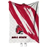 ball state cardinals stroke art red white quilt blanket best selling