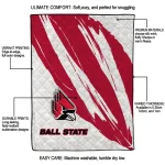 ball state cardinals stroke art red white quilt blanket best selling
