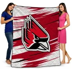 ball state cardinals wild lines red white quilt blanket best selling