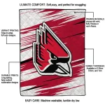 ball state cardinals wild lines red white quilt blanket best selling