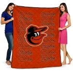 baltimore orioles bold red orange quilt blanket best selling