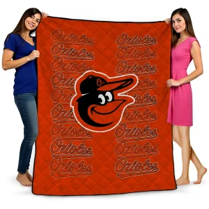 baltimore orioles bold red orange quilt blanket best selling