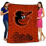 Baltimore Orioles Brick Grid Orange Quilt Blanket 1 baltimore orioles brick grid orange quilt blanket best selling