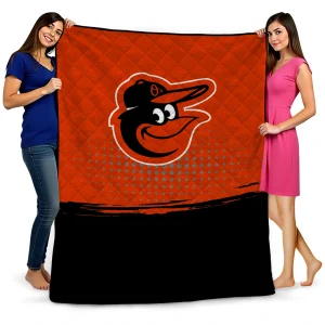 baltimore orioles dot illusion orange quilt blanket best selling