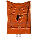 baltimore orioles handdrawn stripes orange quilt blanket best selling