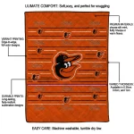 baltimore orioles handdrawn stripes orange quilt blanket best selling