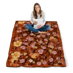baltimore orioles hibiscus foliage orange quilt blanket best selling