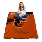 baltimore orioles league patch orange quilt blanket best selling