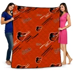 baltimore orioles sketch lines orange quilt blanket best selling