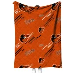 baltimore orioles sketch lines orange quilt blanket best selling