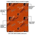 baltimore orioles sketch lines orange quilt blanket best selling
