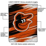 baltimore orioles wild lines orange white quilt blanket best selling