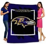 baltimore ravens block border purple quilt blanket best selling