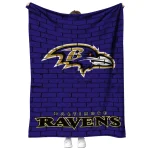 baltimore ravens brick grid purple quilt blanket best selling