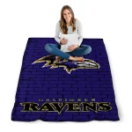 baltimore ravens brick grid purple quilt blanket best selling
