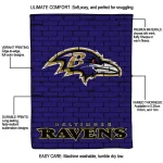 baltimore ravens brick grid purple quilt blanket best selling