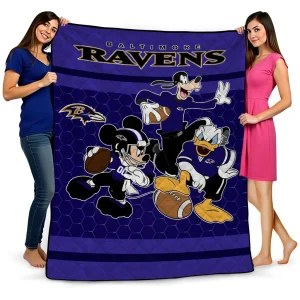 baltimore ravens disney football purple quilt blanket best selling