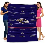 baltimore ravens handdrawn stripes purple quilt blanket best selling
