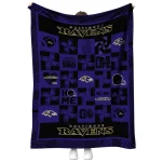 baltimore ravens helmet heart purple quilt blanket best selling