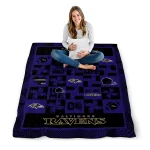 baltimore ravens helmet heart purple quilt blanket best selling