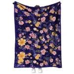 baltimore ravens hibiscus foliage purple quilt blanket best selling