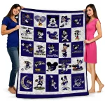 baltimore ravens mickey pattern purple white quilt blanket best selling