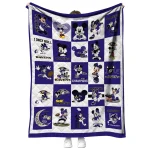 baltimore ravens mickey pattern purple white quilt blanket best selling