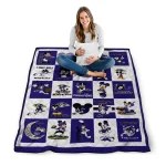 baltimore ravens mickey pattern purple white quilt blanket best selling