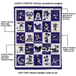 baltimore ravens mickey pattern purple white quilt blanket best selling