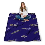 baltimore ravens sketch lines purple quilt blanket best selling