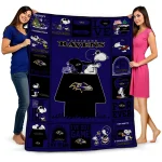 baltimore ravens snoopy love purple quilt blanket best selling