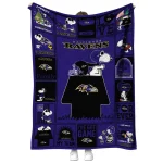 baltimore ravens snoopy love purple quilt blanket best selling