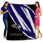 baltimore ravens stroke art purple white quilt blanket best selling