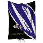 baltimore ravens stroke art purple white quilt blanket best selling