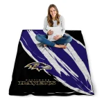 baltimore ravens stroke art purple white quilt blanket best selling