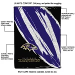 baltimore ravens stroke art purple white quilt blanket best selling