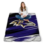 baltimore ravens wild lines purple white quilt blanket best selling