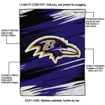 baltimore ravens wild lines purple white quilt blanket best selling