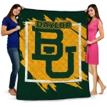 baylor bears block border green quilt blanket best selling