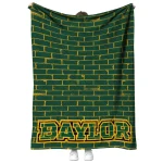 baylor bears brick grid green quilt blanket best selling