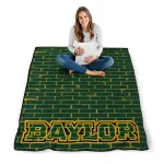 baylor bears brick grid green quilt blanket best selling