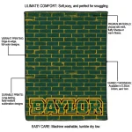 baylor bears brick grid green quilt blanket best selling