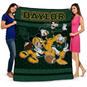 baylor bears disney football green quilt blanket best selling