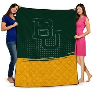 baylor bears dot illusion green quilt blanket best selling